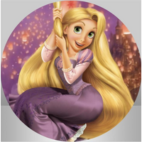 DISNEY TANGLED PRINCESS RAPUNZLE LANTERN LIGHTS CASTLE PARTY SUPPLIES ROUND BIRTHDAY PERSONALISED BANNER BACKDROP DECORATION