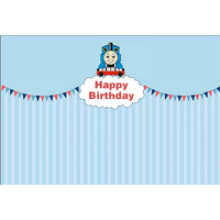 THOMAS TANK ENGINE TRAIN PERSONALISED BIRTHDAY PARTY SUPPLIES BANNER BACKDROP DECORATION