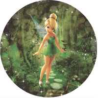 DISNEY TINKERBELL MAGIC FAIRY FOREST PETER PAN PARTY SUPPLIES ROUND BIRTHDAY PERSONALISED BANNER BACKDROP DECORATION