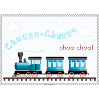 TRAIN LOCOMOTIVE PERSONALISED BIRTHDAY PARTY BANNER BACKDROP BACKGROUND