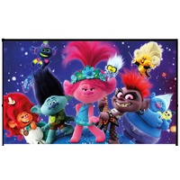 TROLLS WORLD TOUR PERSONALISED BIRTHDAY PARTY SUPPLIES BANNER BACKDROP DECORATION 