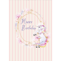 UNICORN PINK STRIPE PERSONALISED BIRTHDAY PARTY BANNER BACKDROP BACKGROUND