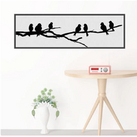 BIRDS ON TREE BRANCH ANIMALS NATURE SILHOUETTE 3D WALL STICKER DECORATION MURAL ART DECAL