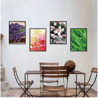 FLORAL FLOWERS PICTURE FRAME EFFECT LAVENDER GRASS ORCHIDS 3D WALL STICKER DECORATION MURAL ART DECAL