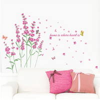 FLOWERS HOME IS WHERE THE HEART IS BUTTERFLY 3D WALL STICKER DECORATION MURAL ART DECAL