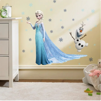 DISNEY FROZEN QUEEN ELSA OLAF ICE POWERS SNOWFLAKES 3D WALL STICKER DECORATION MURAL ART DECAL
