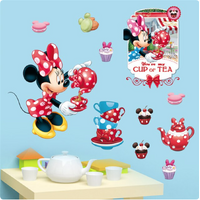 DISNEY MINNIE MOUSE TEA PARTY CUPCAKES MACARONS 3D WALL STICKER DECORATION MURAL ART DECAL