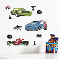 PIXAR CARS STRIP THE KING WEATHERS CHICK HICKS RACING 3D WALL STICKER DECORATION MURAL ART DECAL