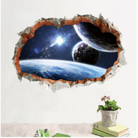 SPACE PLANETS STARS EARTH SOLAR SYSTEM 3D WALL STICKER DECORATION MURAL ART DECAL