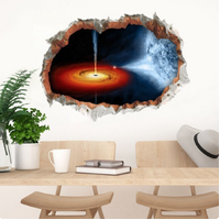 SPACE EARTH BLACK HOLE SINGULARITY 3D WALL STICKER DECORATION MURAL ART DECAL