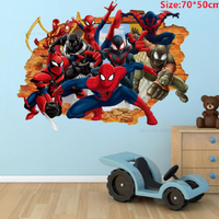 MARVEL SPIDERMAN INTO THE SPIDER-VERSE PETER PARKER MILES MORALES 3D WALL STICKER DECORATION MURAL ART DECAL
