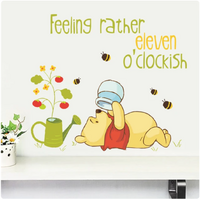 WINNIE THE POOH FEELING RATHER ELEVEN O'CLOCK HONEY POT LAZY DAY GARDEN 3D WALL STICKER DECORATION MURAL ART DECAL