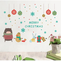 MERRY CHRISTMAS BAUBLES ANIMALS SNOWMAN SNOWFLAKES PRESENTS 3D WALL STICKER DECORATION MURAL ART DECAL