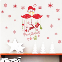CHRISTMAS DECORATIONS MERRY XMAS RED SNOWFLAKES REINDEER PRESENTS 3D WALL STICKER DECORATION MURAL ART DECAL