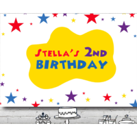 THE WIGGLES STAR PERSONALISED BIRTHDAY PARTY BANNER BACKDROP BACKGROUND