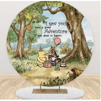 WINNIE THE POOH PIGLET TIGER PRESENT CAKE BALLOON PARTY SUPPLIES ROUND BIRTHDAY PERSONALISED BANNER BACKDROP DECORATION