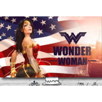 WONDER WOMAN PERSONALISED BIRTHDAY PARTY BANNER BACKDROP BACKGROUND