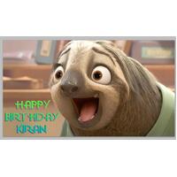 ZOOTOPIA SLOTH FLASH PERSONALISED BIRTHDAY PARTY BANNER BACKDROP BACKGROUND