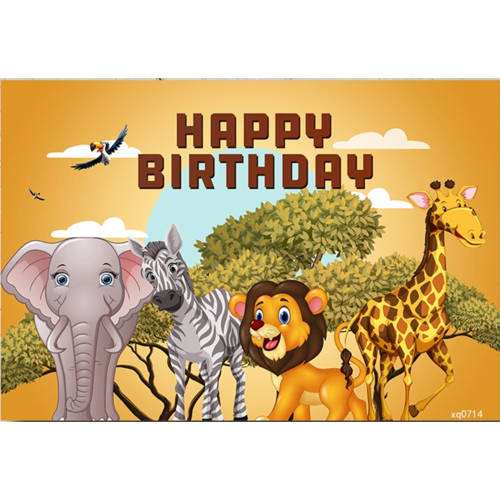 Affiche d'anniversaire | Animal au choix | Safari Jungle