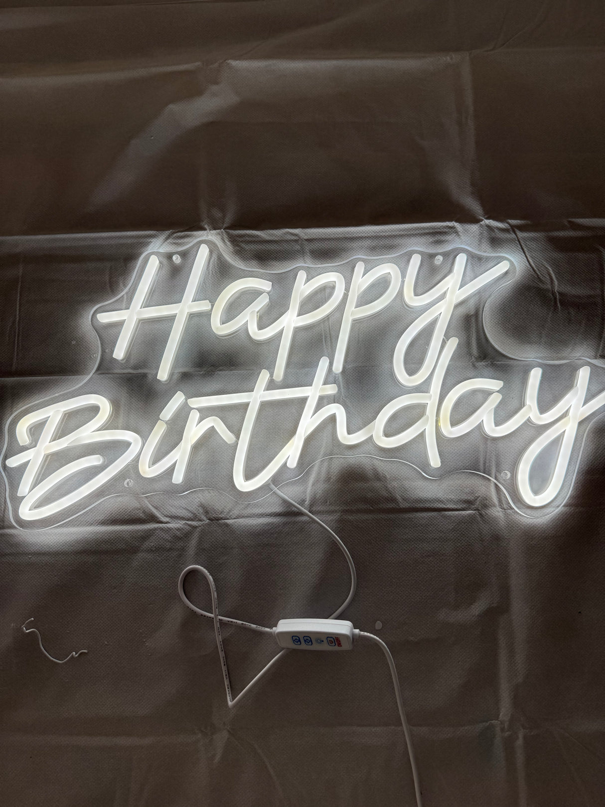 HAPPY BIRTHDAY LIGHT LED NEON SIGN WALL DECOR USB WITH DIMMER