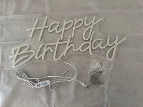HAPPY BIRTHDAY LIGHT LED NEON SIGN WALL DECOR USB WITH DIMMER