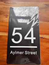 LED SOLAR POWERED OUTSIDE CUSTOM HOUSE SIGN NUMBER STREET HOUSE ADDRESS BLACK WALL SIGN