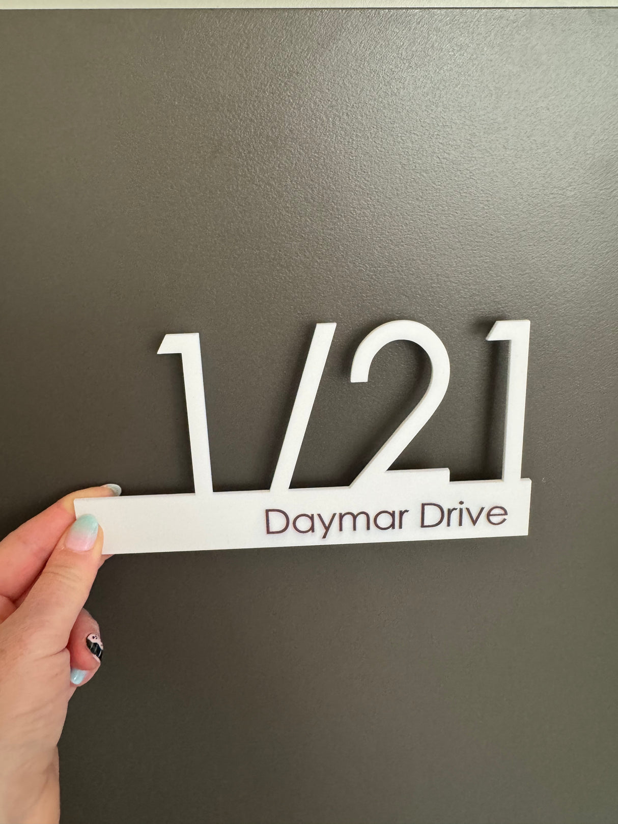 CUSTOM HOUSE SIGN NUMBER STREET SIGN WHITE BLACK ACRYLIC ADDRESS DOOR WALL PLAQUE