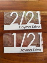 CUSTOM HOUSE SIGN NUMBER STREET SIGN WHITE BLACK ACRYLIC ADDRESS DOOR WALL PLAQUE