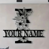 Custom Monogram Family Name Sign | Floral Letter Plaque | A–Z