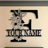 Custom Monogram Family Name Sign | Floral Letter Plaque | A–Z