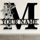 Custom Monogram Family Name Sign | Floral Letter Plaque | A–Z