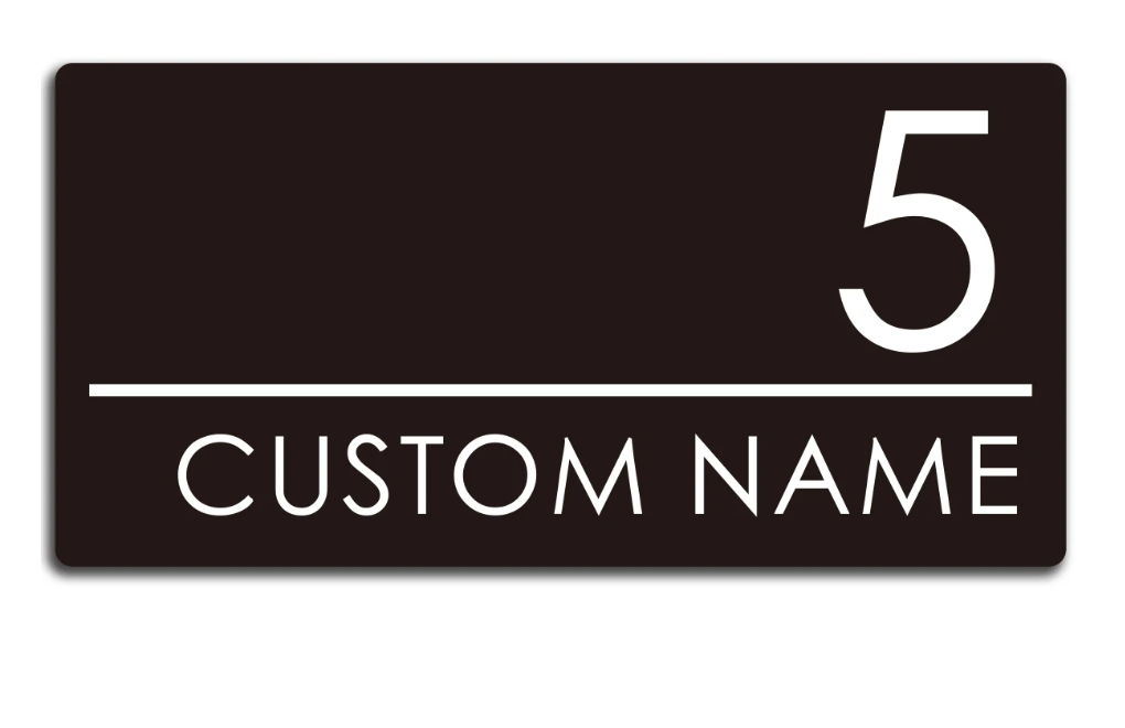 HOUSE SIGN ADDRESS SIGN NUMBER STREET ACRYLIC DOOR WALL BLACK PLAQUE