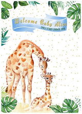 GIRAFFE JUNGLE BOY GIRL BABY SHOWER PARTY BANNER BACKDROP DECORATION