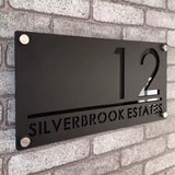 Custom Black on Black Acrylic House Sign | Address & Door Plaque