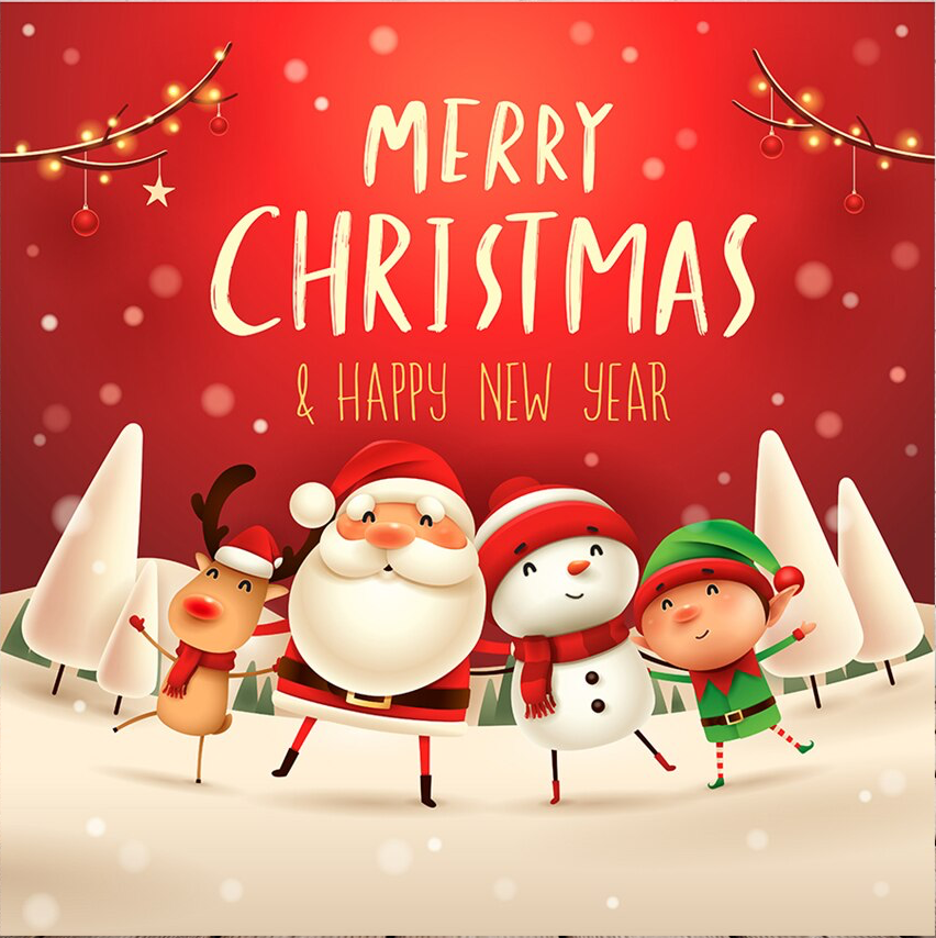 MERRY CHRISTMAS NEW YEAR RED PERSONALISED PARTY BANNER BACKDROP DECORATION