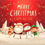 MERRY CHRISTMAS NEW YEAR RED PERSONALISED PARTY BANNER BACKDROP DECORATION