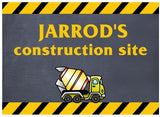 CONSTRUCTION CEMENT MIX TRUCK PERSONALISED BIRTHDAY PARTY BANNER BACKDROP