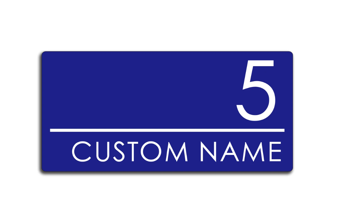 HOUSE SIGN ADDRESS SIGN NUMBER STREET ACRYLIC DOOR WALL DARK BLUE PLAQUE
