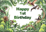 DINOSAUR JUNGLE PREHISTORIC PERSONALISED BIRTHDAY PARTY BANNER BACKDROP DECORATION