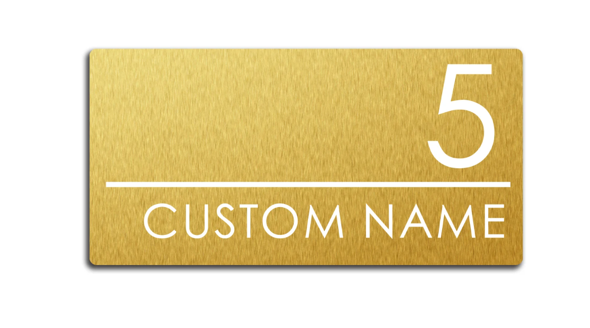 HOUSE SIGN ADDRESS SIGN NUMBER STREET ACRYLIC DOOR WALL GOLD PLAQUE