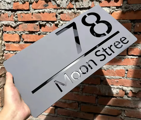 CUSTOM OUTSIDE HOUSE NUMBER STREET ADDRESS SIGN DOOR WALL ACRYLIC PLAQUE