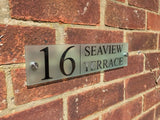 CUSTOM FROSTED GLASS EFFECT ACRYLIC PREMIUM HOUSE DOOR SIGN NUMBER MODERN ADDRESS PLAQUE