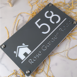 OUTDOOR GATE HOUSE SIGN LASER CUT CUSTOM ACRYLIC STREET ADDRESS SIGN