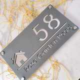 OUTDOOR GATE HOUSE SIGN LASER CUT CUSTOM ACRYLIC STREET ADDRESS SIGN