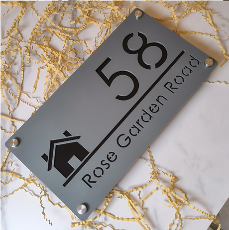 OUTDOOR GATE HOUSE SIGN LASER CUT CUSTOM ACRYLIC STREET ADDRESS SIGN