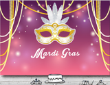 MARDI GRAS MASQUERADE PINK GOLD PARTY SUPPLIES BANNER BACKDROP DECORATION