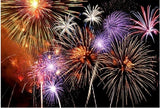 NEW YEARS FIREWORKS PERSONALISED PARTY BANNER BACKDROP DECORATION