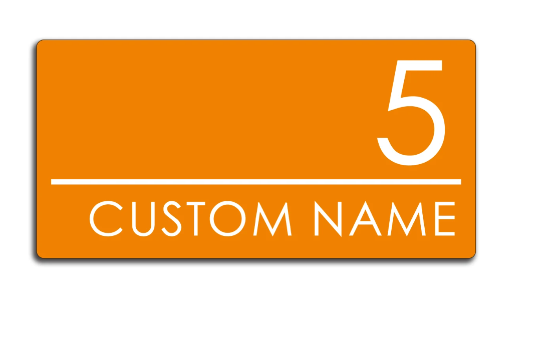 HOUSE SIGN ADDRESS SIGN NUMBER STREET ACRYLIC DOOR WALL ORANGE PLAQUE