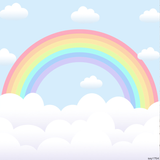 RAINBOW SKY PERSONALISED BIRTHDAY PARTY BANNER BACKDROP DECORATION