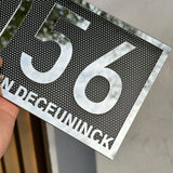 LED SOLAR CUSTOM HOUSE SIGN NUMBER STREET ACRYLIC SILVER GOLD ROSE GOLD ADDRESS DOOR WALL PLAQUE